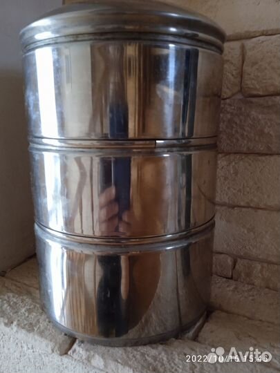 Нержавеющий контейнер для переноса пищи 3 секции