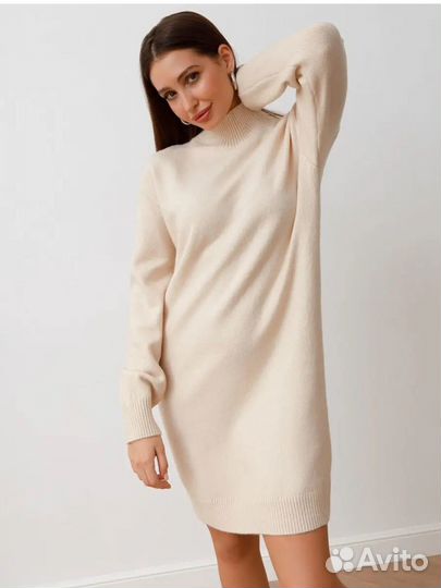 Платье свитер вязаное оверсайз женское