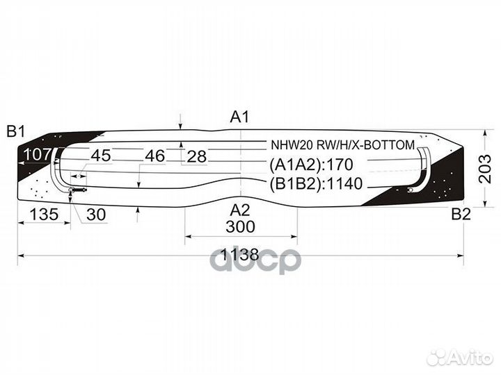 Стекло заднее с обогревом toyota prius II 5D (н
