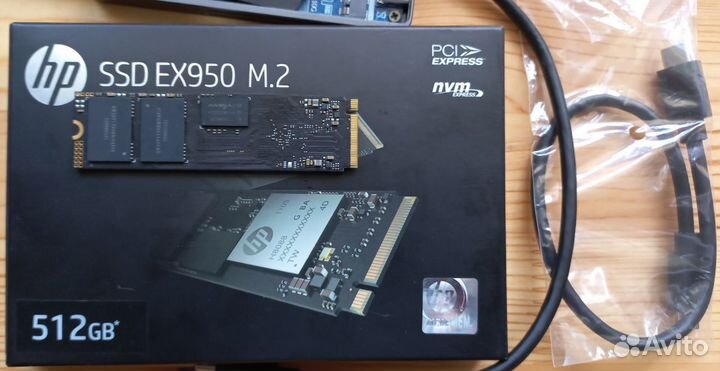 SSD HP EX950 512GB + Внешний корпус