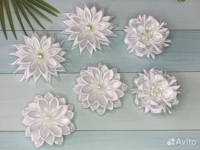 Банты для волос белые