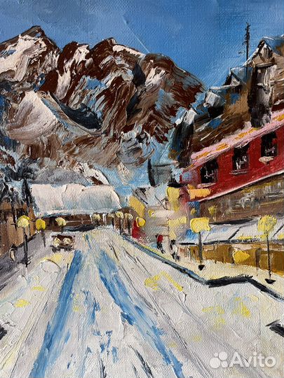 Картина масло/холст Горный пейзаж