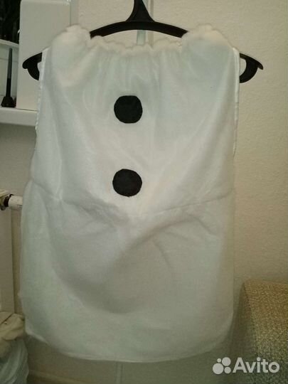 Новогодний костюм Снеговик (накидка и шапка)