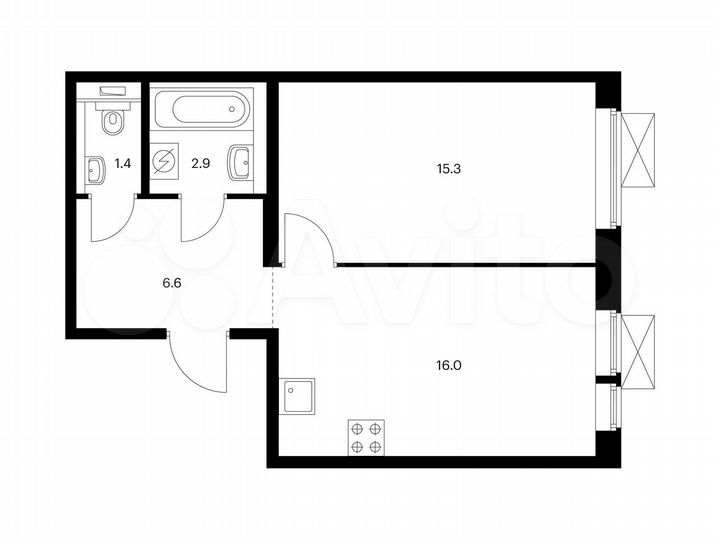 1-к. квартира, 42,2 м², 10/17 эт.