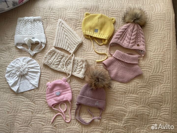 Шапки для девочки от 0-1,5 лет