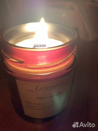 Ароматическая свеча «табак и ваниль»