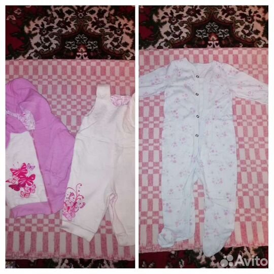 Вещи пакетом на девочку размер 56-86