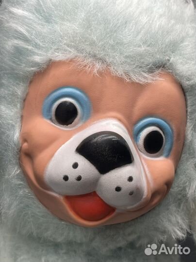 Мягкая игрушка собака резиновая морда ГДР СССР