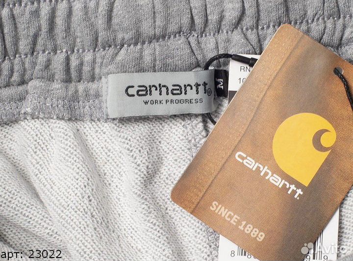 Штаны Carhartt WIP 2 big logo Серые