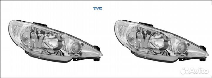 Передняя фара Peugeot 206 правая новая 1шт