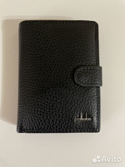 Портмоне чёрный мужской натуральная кожа