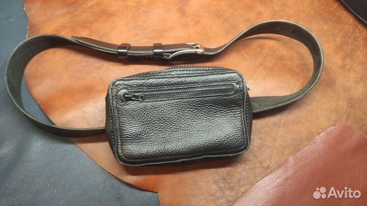 Подсумок на ремень из натуральной кожи