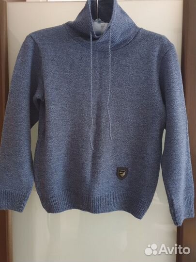 Свитер для мальчика 146-72. Синий меланж