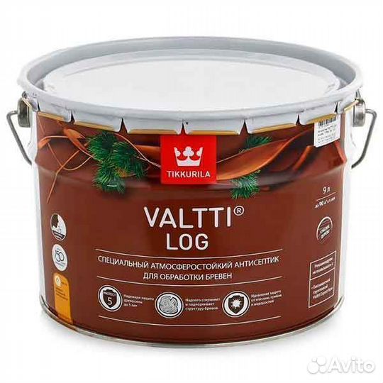 Антисептик Тиккурила Valtti Log 9л
