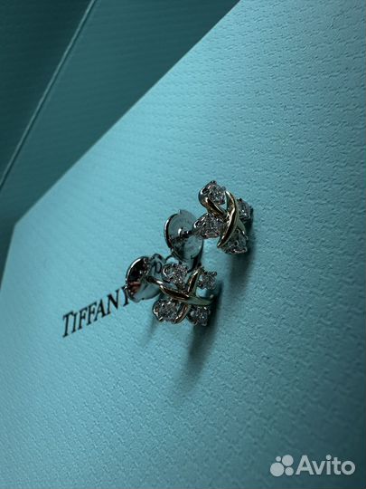 Золотые серьги tiffany с бриллиантами шлюмберже