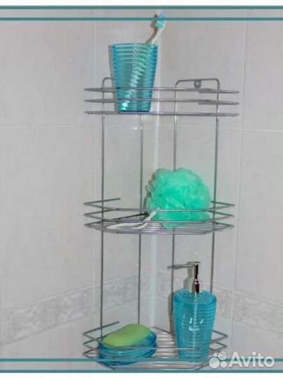 Угловая полка для ванной комнаты