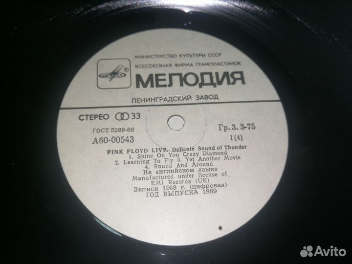 Винил Pink floyd live delicate sound of thunder