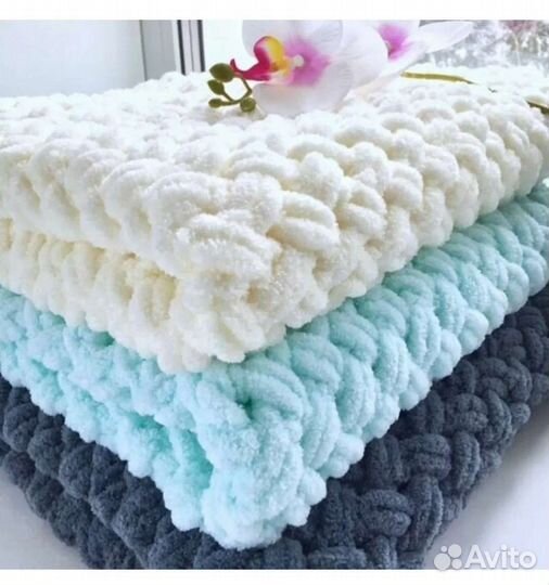 Плед детский вязаный ручная работа