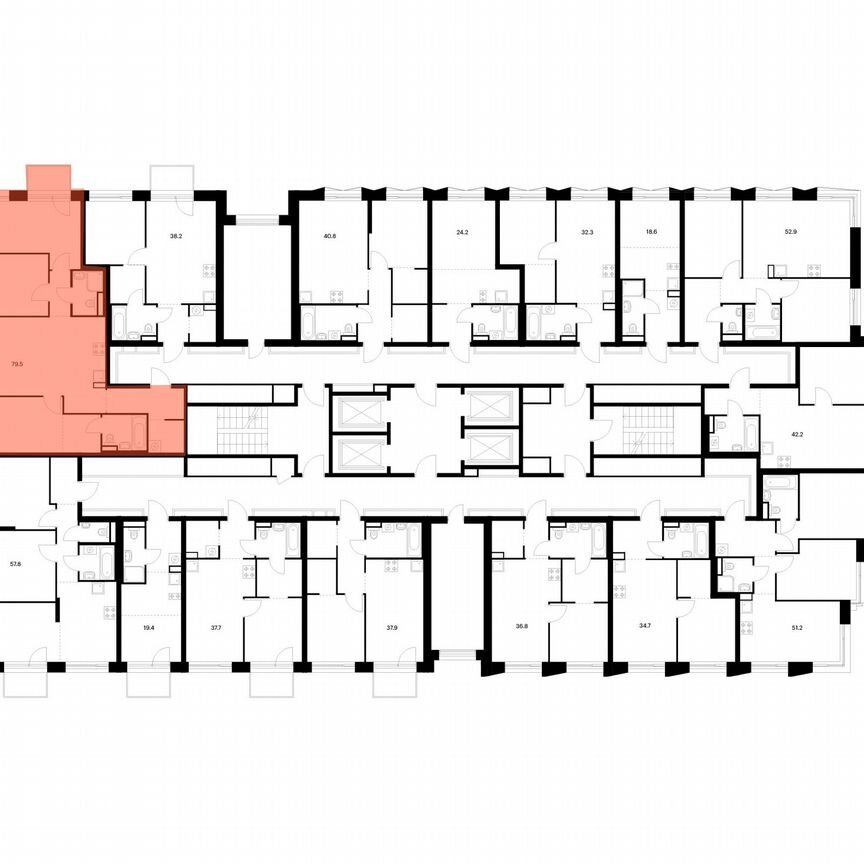 3-к. квартира, 79,5 м², 6/28 эт.