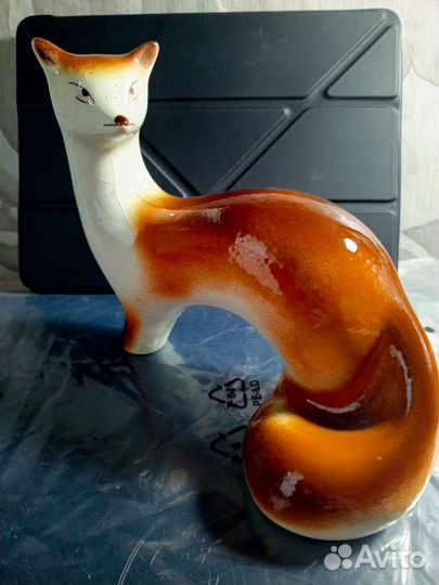 Лиса фарфоровая статуэтка СССР