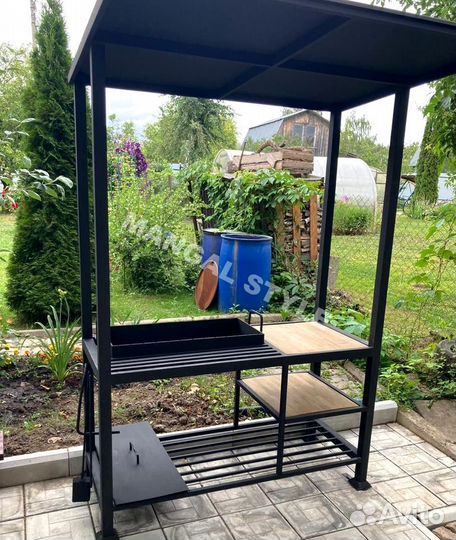 Мангал с печью под казан