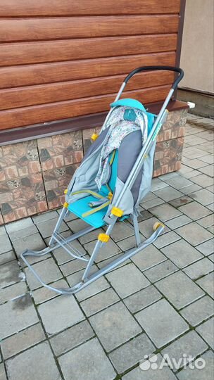 Санки коляска с колесиками