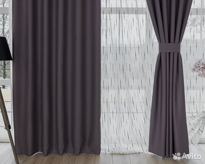 Портьеры блэкаут Амадео Темно-лиловый шторы
