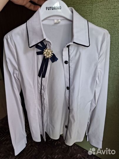 Блузка белая школьная 122 128