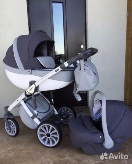 Коляска 3 в 1 Anex sport серая в отличном состояни