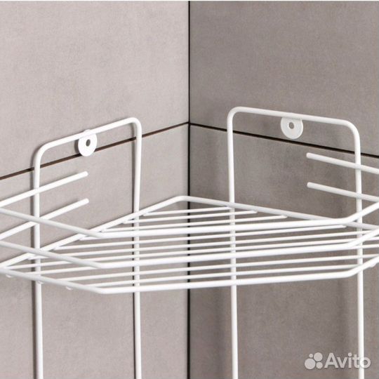 Полка для ванной угловая 4х ярусная белая