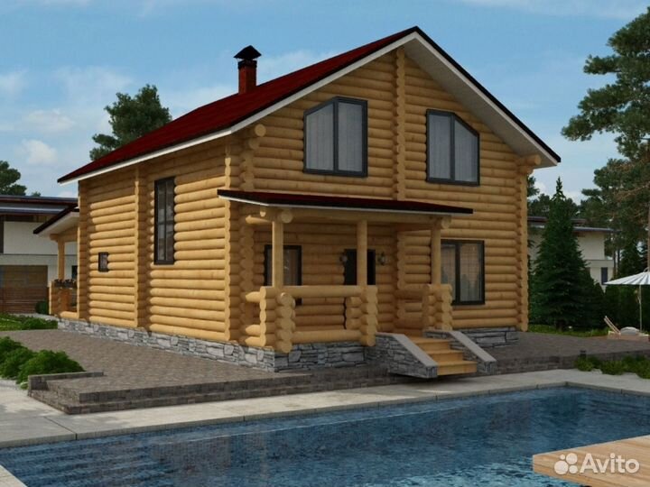 Сруб дома из бревна 210м2. Проект 