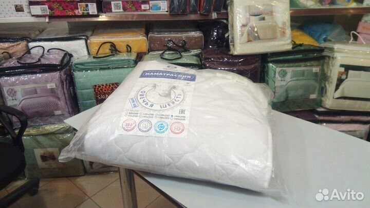 Наматрасник 180х200 на резинке, овечья шерсть