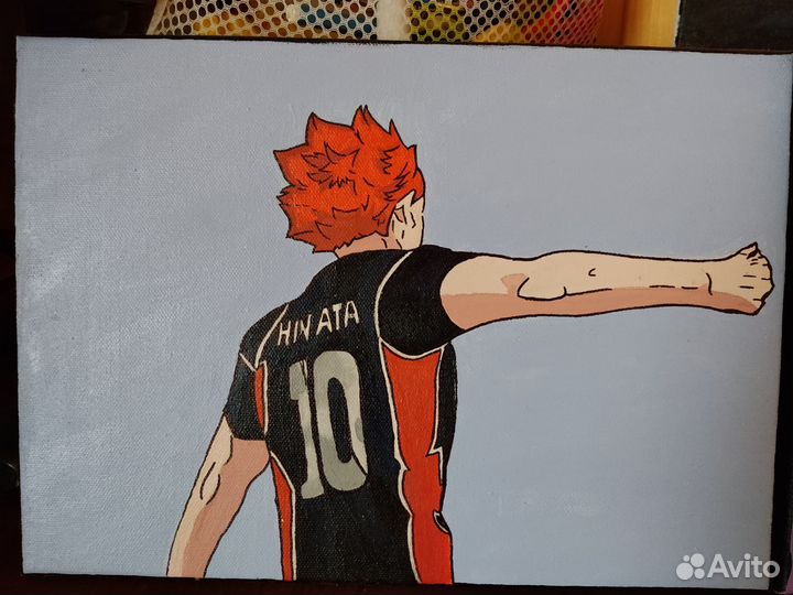 Картина акрилом по аниме Haikyu Волейбол