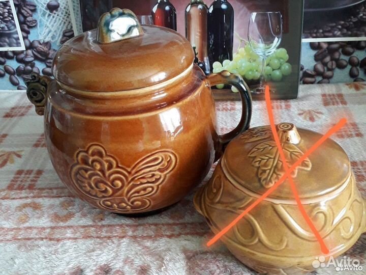 Заварочный чайник, горшочки, подстаканники