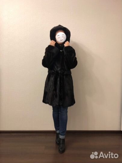 Шуба норковая с капюшоном 42 44