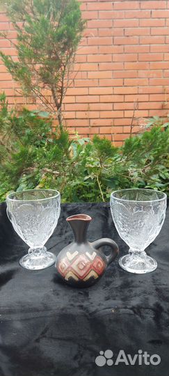 Хрустальный рог, хрустальные вазочки