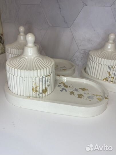 Шкатулка и подставка из гипса