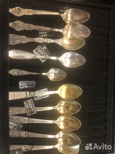 Столовые приборы. Серебро 875 916 пробы