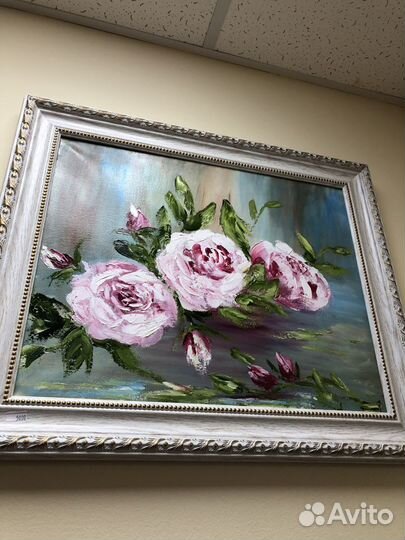 Картина маслом на холсте в багетной раме 50х60