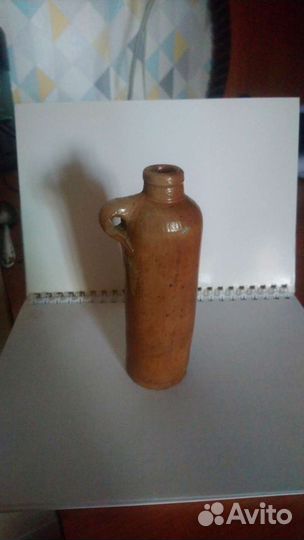 Бутылка старинная глина бутылочка Царская