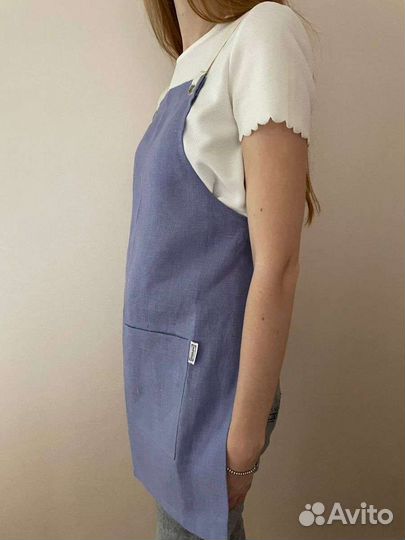 Новый фартук кухонный льняной