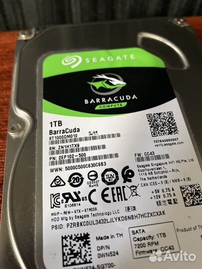 Жесткий диск 1 тб seagate barracuda