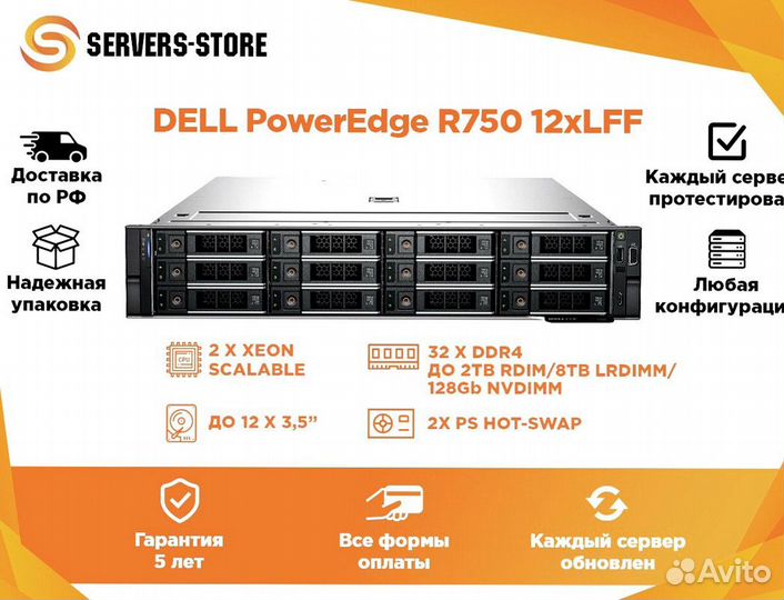 Сервер dell PowerEdge R750 12xLFF