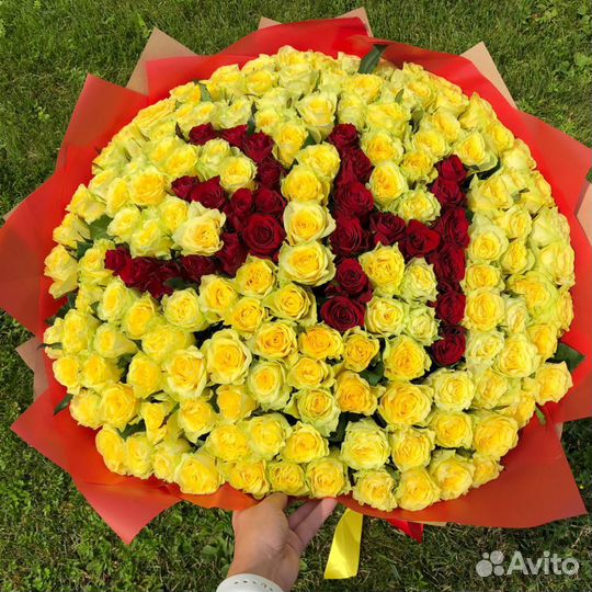 Розы доставка Розы жёлтые и красные Микс