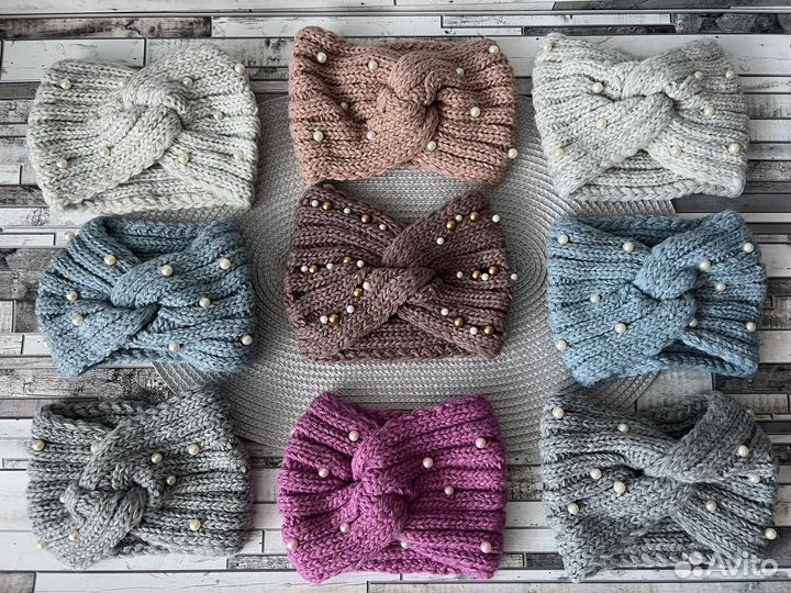 Повязка на голову вязаная