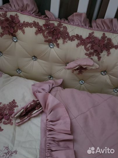 Балдахин(комплект в кроватку) со стразами