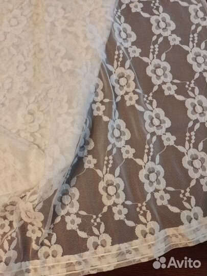 Тюль новый белый