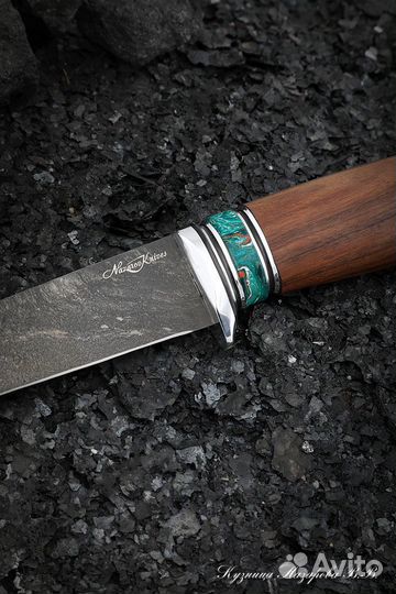 Нож филейный Касатка Х12мф палисандр акрил зеленый