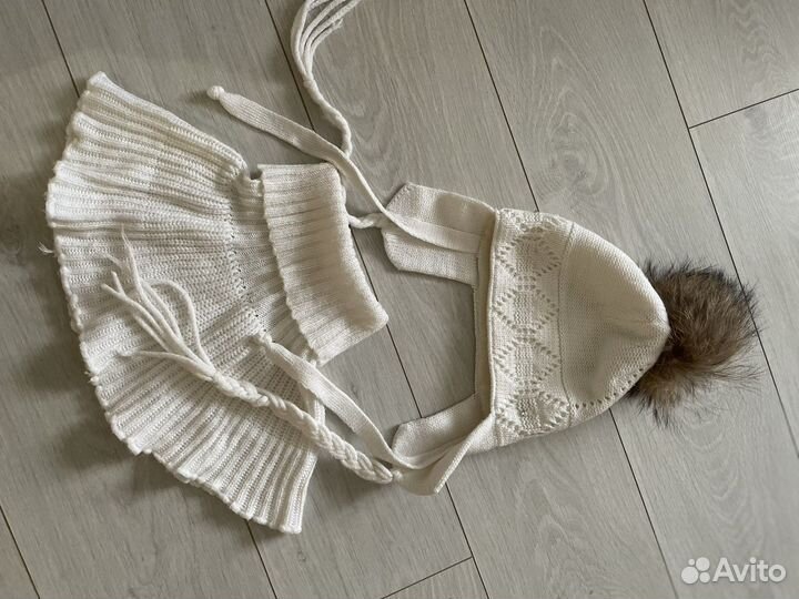 Набор зимний шапка+манишка