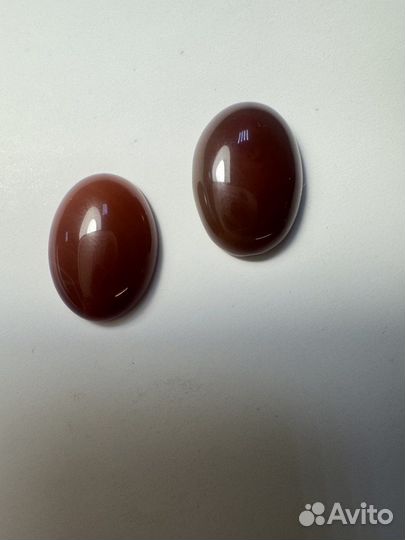 Набор кабошонов из сердолика. Натуральные. 2 штуки